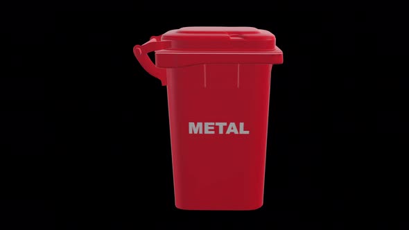 Separate collection of waste in the orange container metal garbage 