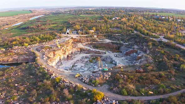 Mining Near a Small Lake in Picturesque Ukraine