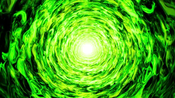 Abstract Green Poison Cloud Tunnel Background Loop 4K