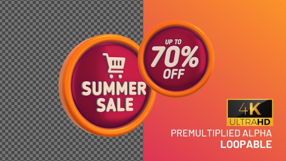 Summer Sale Up To 70 Percent Off Bage Looping with Alpha Channel