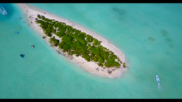 Aerial view travel of tropical shore beach vacation by turquoise water with white sandy background o