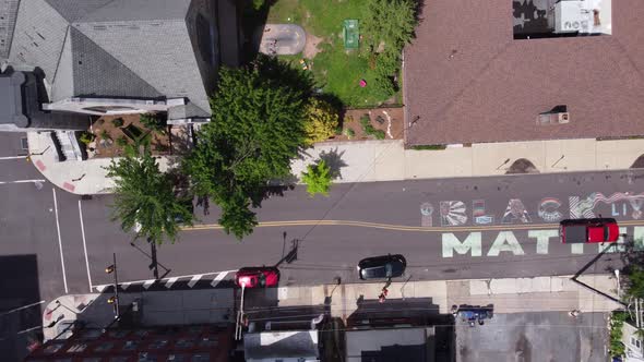 Black Lives Matter Mural painted on Street in Pottstown