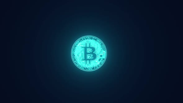 Bitcoin Cryptocurrency digital token animation