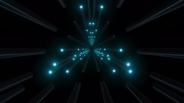 4k Blue Colored Triangular Light Tunnel