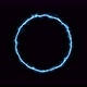 Blue Ring of Lightning Energy Neon on a Black Background - VideoHive Item for Sale