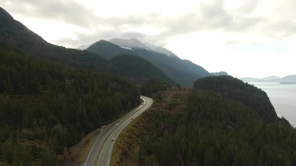 Sea To Sky Hwy in Howe Sound Near Squamish