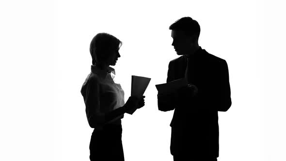 Black-And-White Boss Screaming at His Secretary Because of Mistakes in Documents