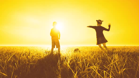 Brothers and Sisters Day Summer Vacation Sunset Yellow Nature Landscape