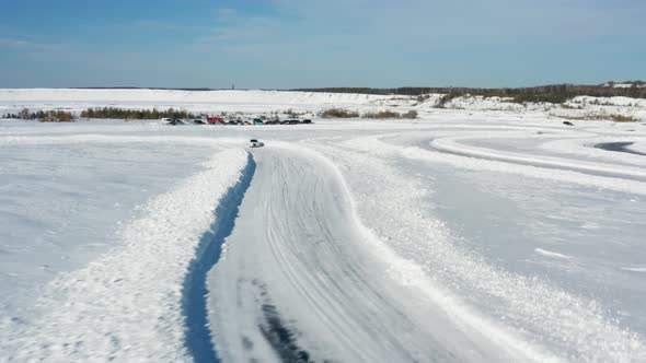 Ice Rally Racing in Winter