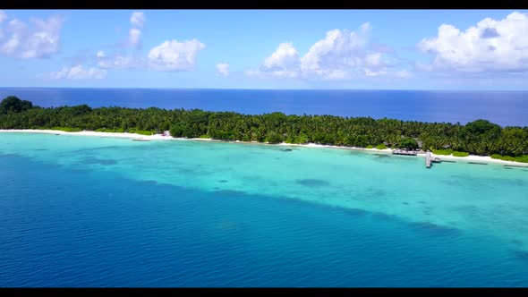 Aerial view texture of marine sea view beach wildlife by blue water with white sandy background of a