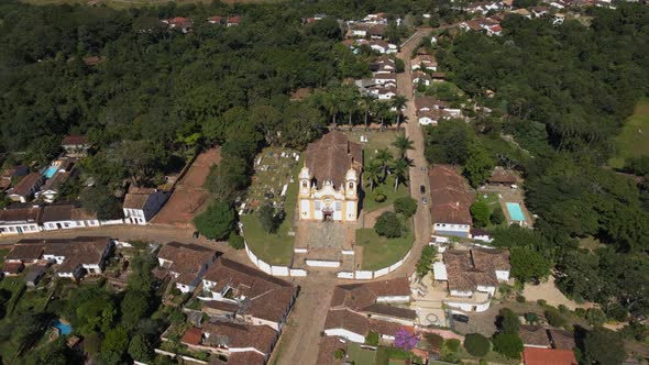 Tiradentes Town in Brazil with Old Santo Antonio Church