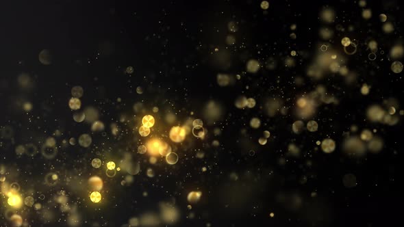 Golden Particles Flying Seamless Loop