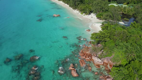 Beach Anse Lazio, Praslin Island, Seychelles (authorized flight)