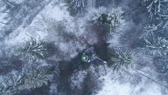 Forest Harvester Aerial