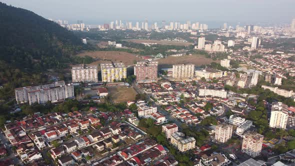 Aerial view Padang Tembak town