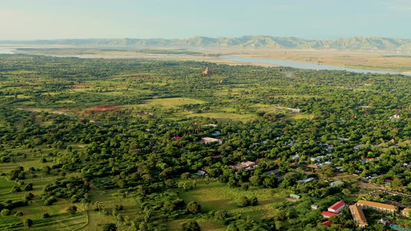 Flying over the amazing landscape of Myanmar