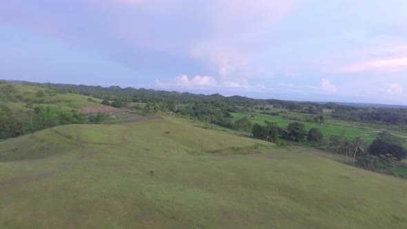 Aerial View of Rural Grassland in the Philippines