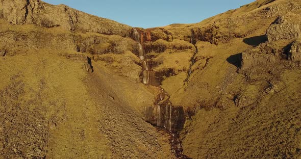 Aerial Iceland Waterfall