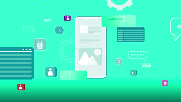 Smart Mobile Application Phone Social Background Green