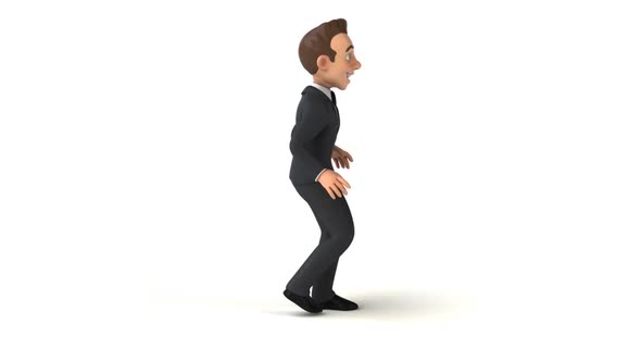 Fun business man dancing