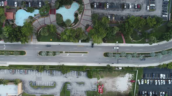 Panning wide landscape of coast city of Miami Florida United States