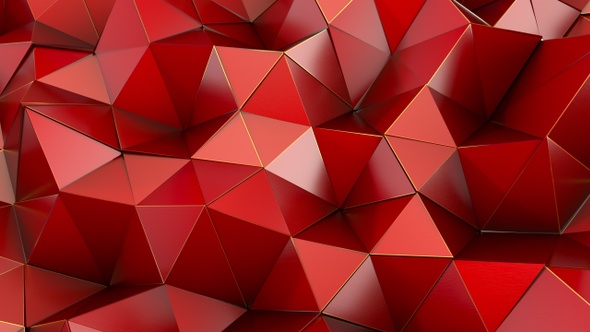 Red Polygon Waves 87