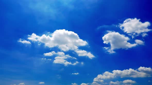 Time lapse beautiful nature with white cloud moving on blue sky