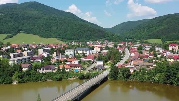 Aerial view of Margecany village in Slovakia