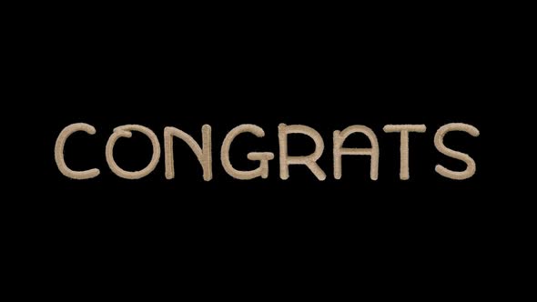 Congrats Written by Handmade Letters, Alpha Channel