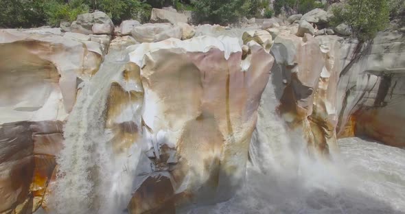 Surya Kund Water Fall Gangotri Temple in Himalaya India. 