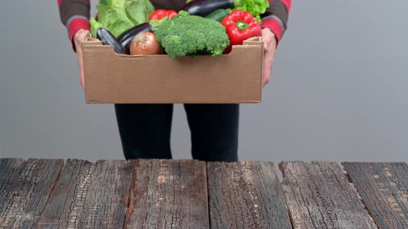 A Male Volunteer Delivers Food and Vegetables To People in Quarantine