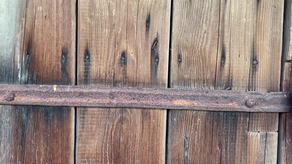 Wooden door detail, old rusty lock 4k