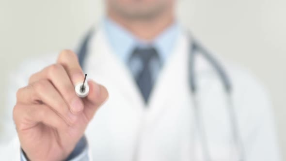 Panic Attack Doctor Writing on Transparent Glass