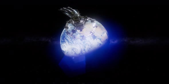 ISS in Virtual Reality 360° – International Space Station Orbiting alt