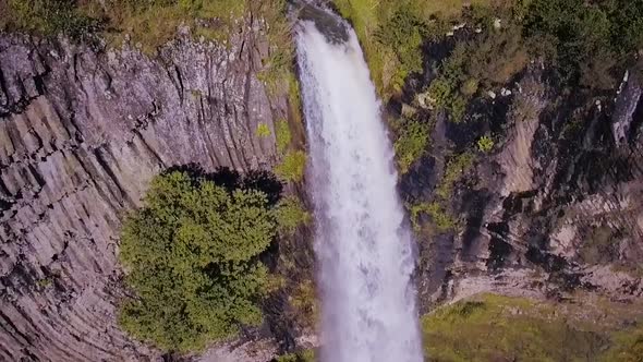 Waterfall in rainforest