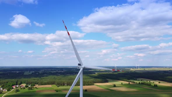 Close Up Shot of Big Windmill on the Blue Sky