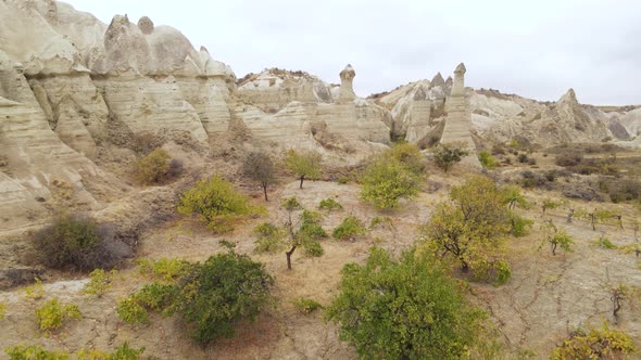 Cappadocia Landscape Aerial View. Turkey. Goreme National Park