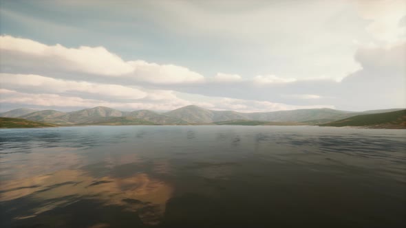 Beautiful Calm Lake with Sunset alt