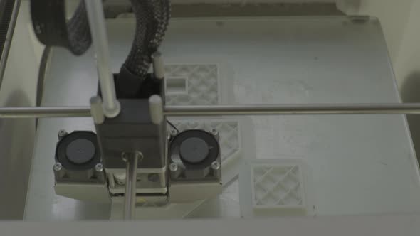 3D Printer During Printing Close-up.