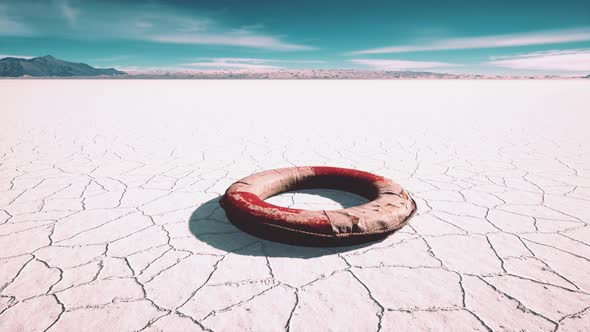 Very Old Abandoned Grungy Lifebuoy alt