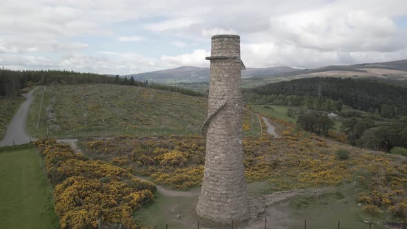 Scenic View Of The Ballycorus Leadmines Tower In Carrickgollogan Park Near Dublin City, Ireland - ae