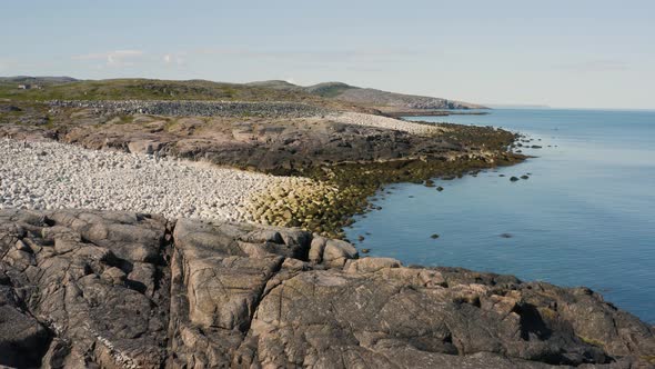 Coastline of Barents Sea Near Teriberka Settlement