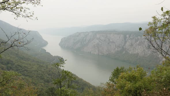 Beautiful Danube river narrowest point as states border 4K 2160p 30fps UltraHD footage - Beauty of n