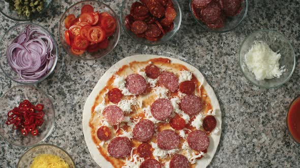 Topping Pizza with Pepperoni