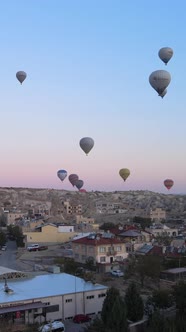 Cappadocia Turkey  Vertical Video of Balloon Launch