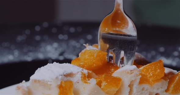 Traditional Fruit Cake on Plate Rotating