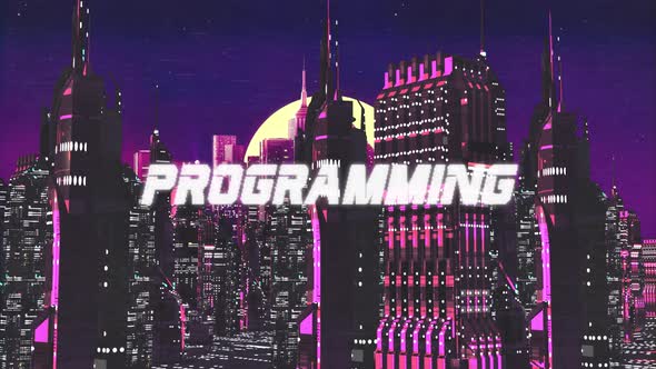 Retro Cyber City Background Programming