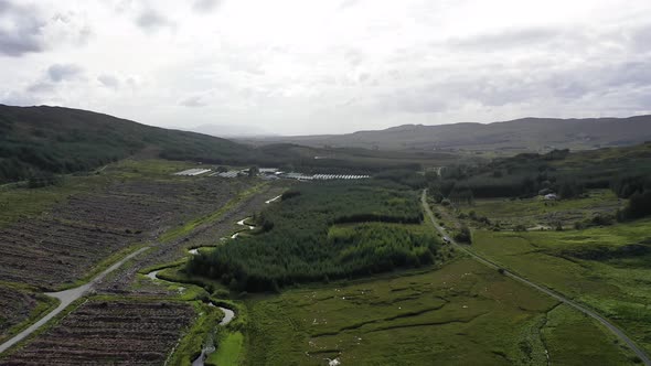 Aerial View of Typical Fur Farm with Minks