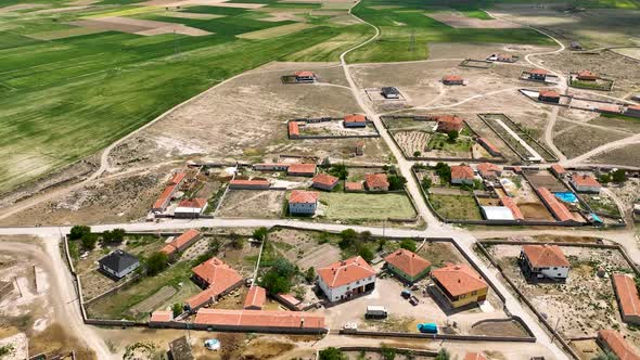 Farm Region Aerial View 4 K Alanya Turkey