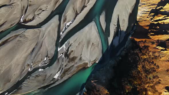 Drone Flight Over Hvannagil Estuary